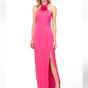 Halter Pink Evening Gown